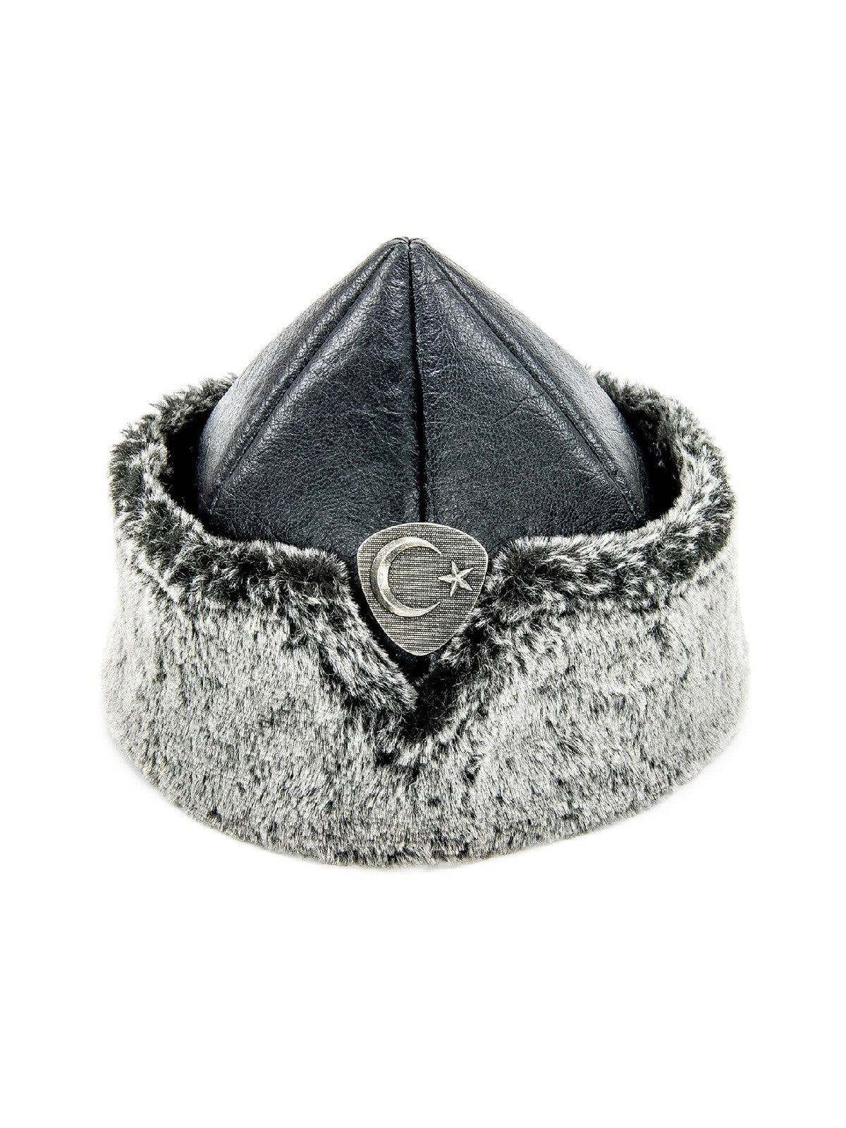 Turkish Ertugrul Ottoman Leather Fur Winter Bork Hat for Boys and Kids, 1 - 3 Years - ihvan