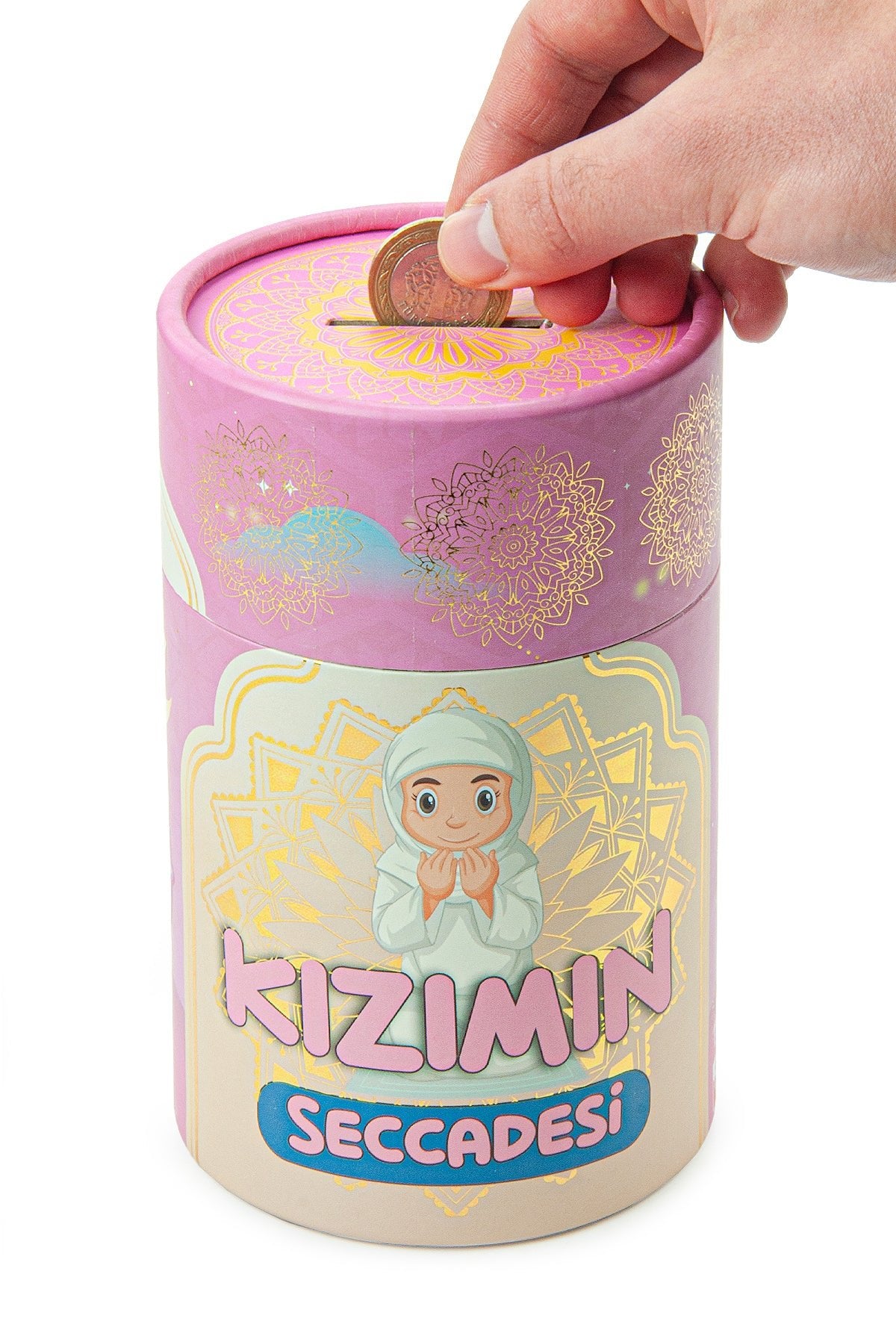 Pink Kids Prayer Mat | Girls' Prayer Rug (Sajadah, Janamaz) | Tasbih | Coin Box - Ihvan