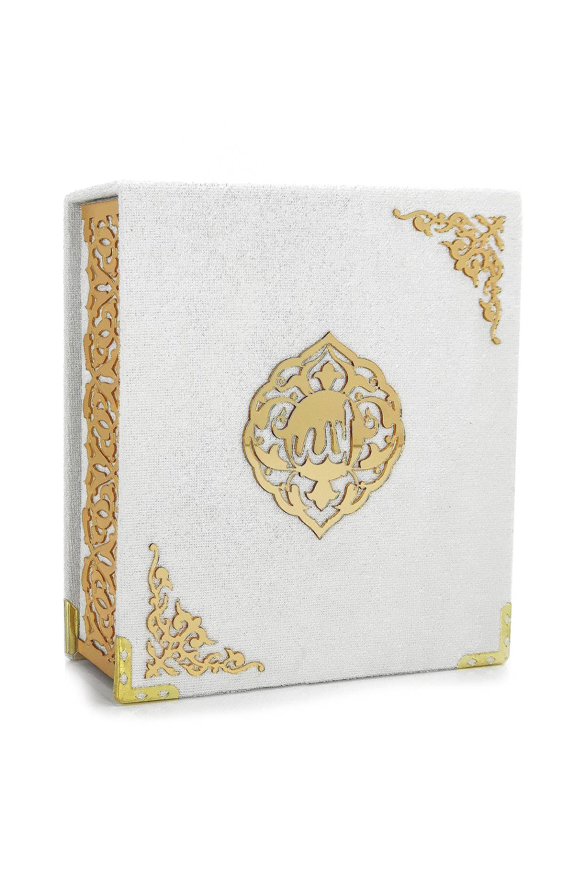 White Holy Quran Gift Set | Pocket-Size Velvet Qu'ran, Tasbih & Asma-ul Husna Box | Islamic Prayer Gift for Ramadan & Eid - Ihvan