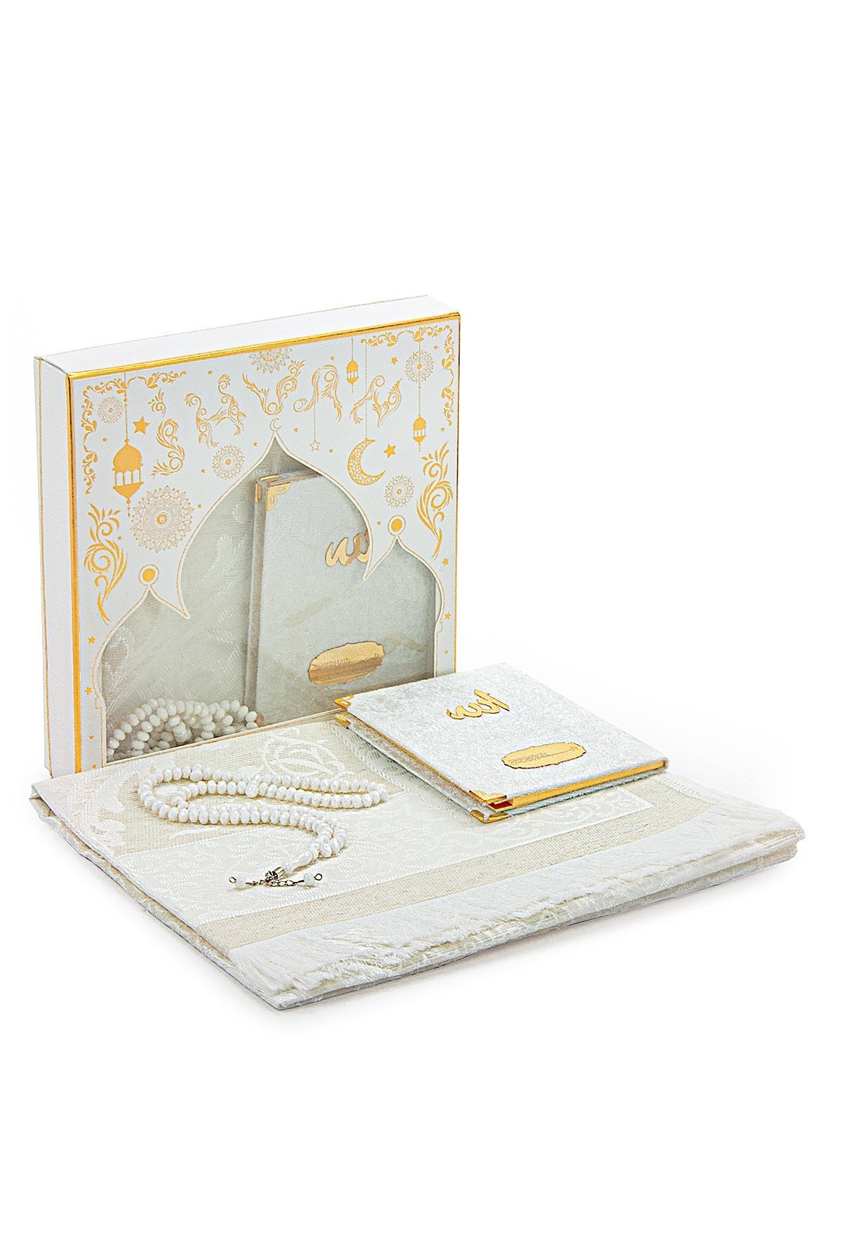 Luxury Velvet Muslim Prayer Gift Set | Prayer Rug (Sajadah) | Tasbih | Yaseen Book - Ihvan