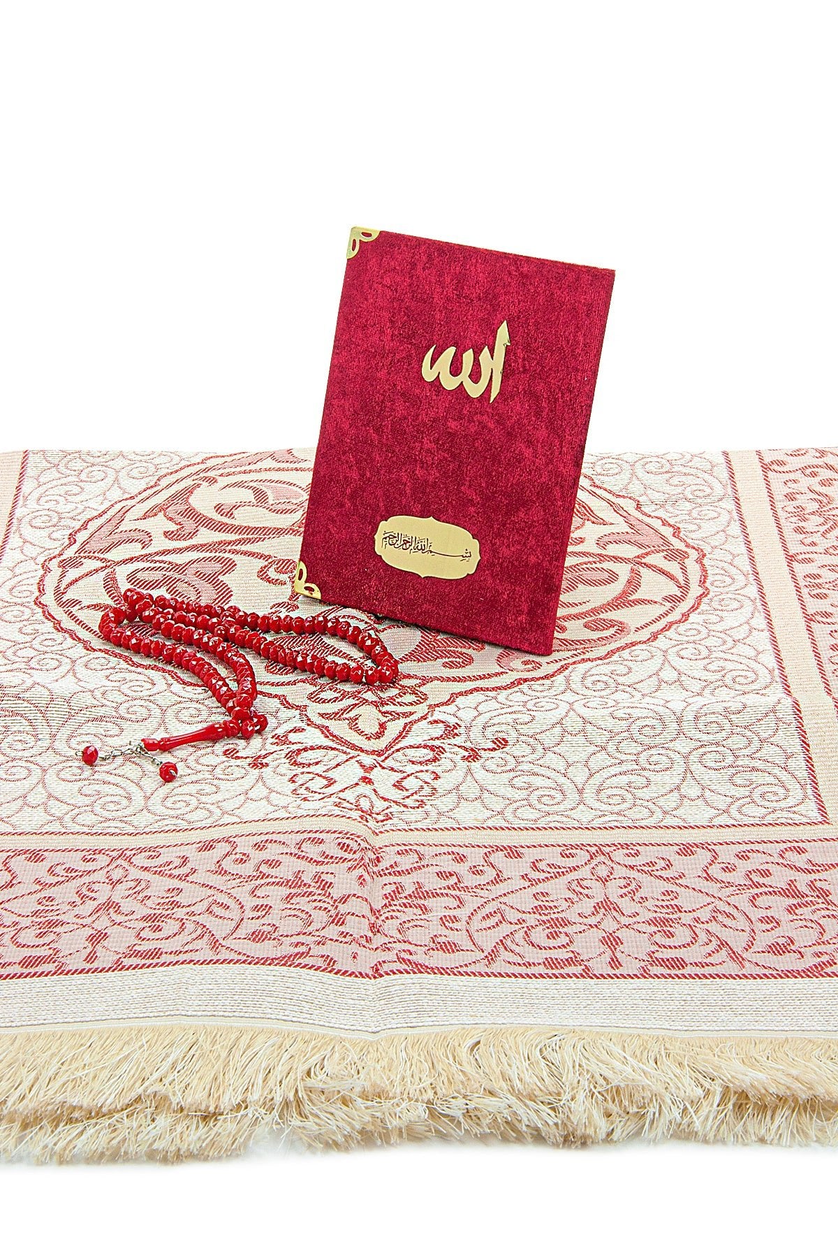 Luxury Velvet Muslim Prayer Gift Set | Prayer Rug (Sajadah) | Tasbih | Yaseen Book - Ihvan