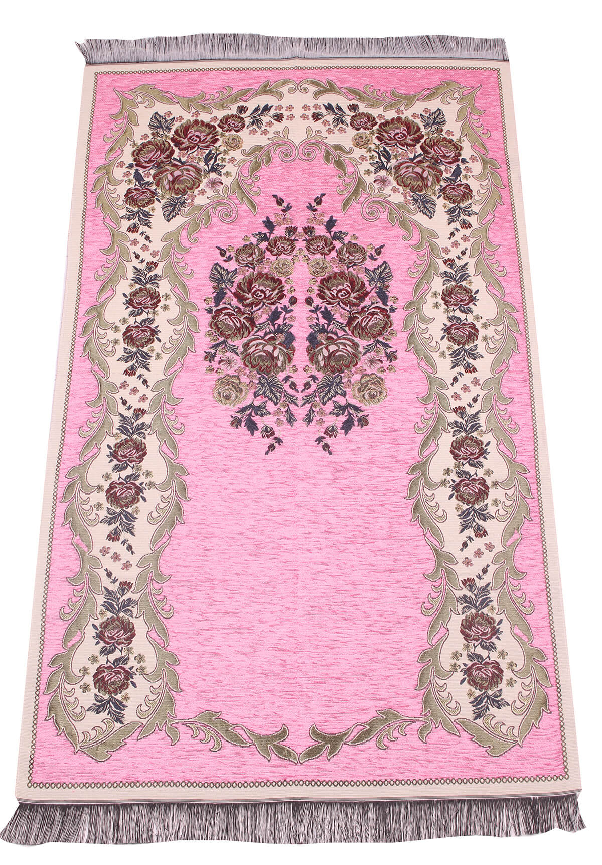 Pink Velvet Covered Quran Gift Set | Muslim Prayer Rug, Holy Quran & Tasbih & Box - Ihvan