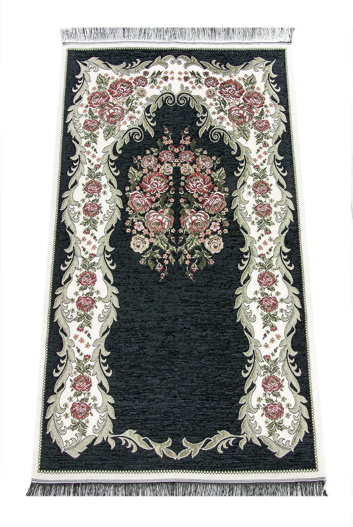 Black Velvet Covered Quran Gift Set | Muslim Prayer Rug, Holy Quran & Tasbih & Box - Ihvan