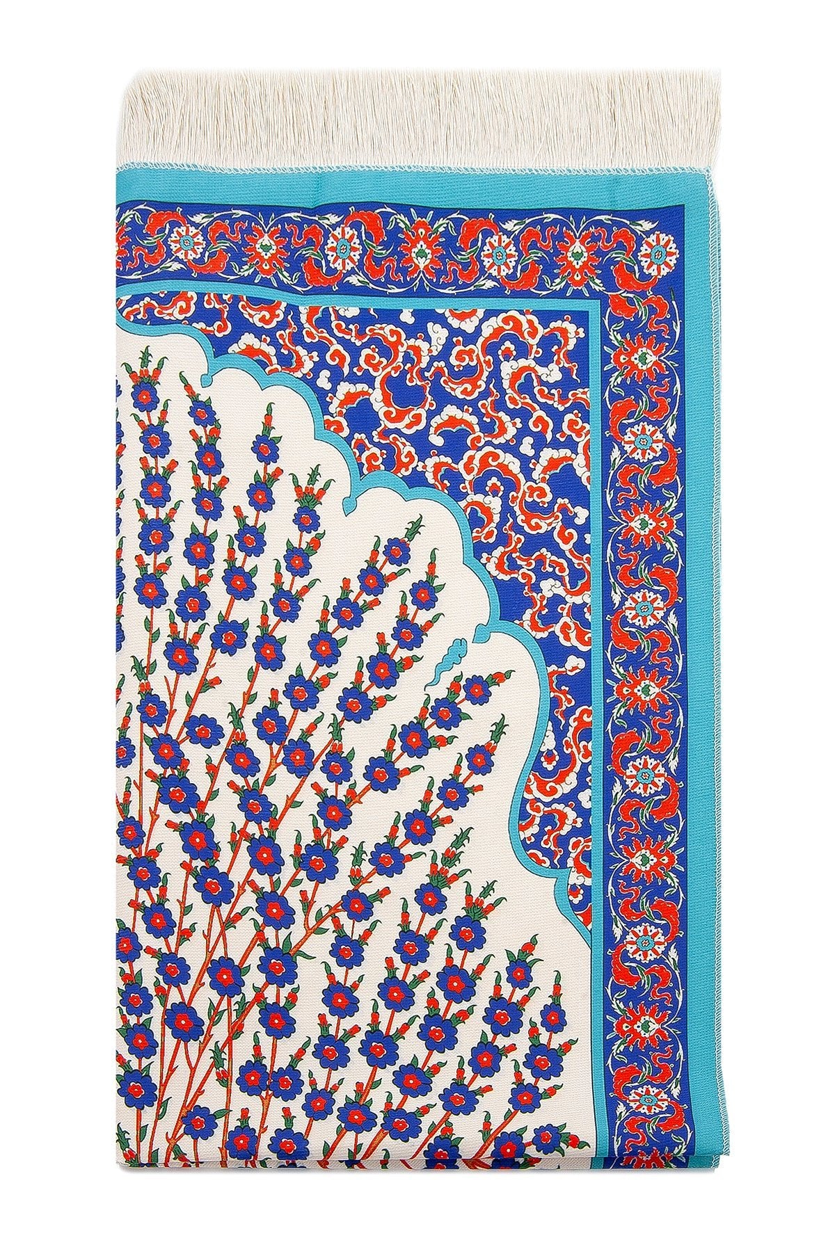 Silky Portable Red Muslim Prayer Rug Set (Sajadah | Travel Bag) - Ihvan