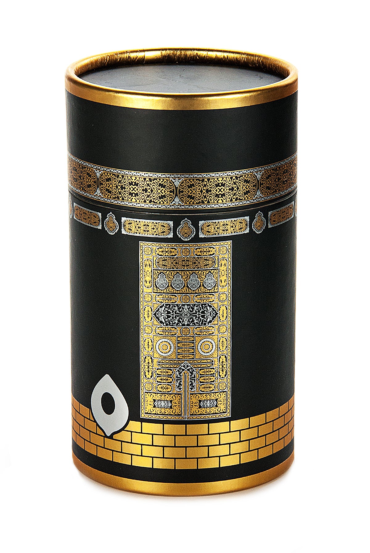 Lightweight Black Muslim Prayer Rug Set (Sajadah | Tasbih | Kaaba Cylinder Box) - Ihvan