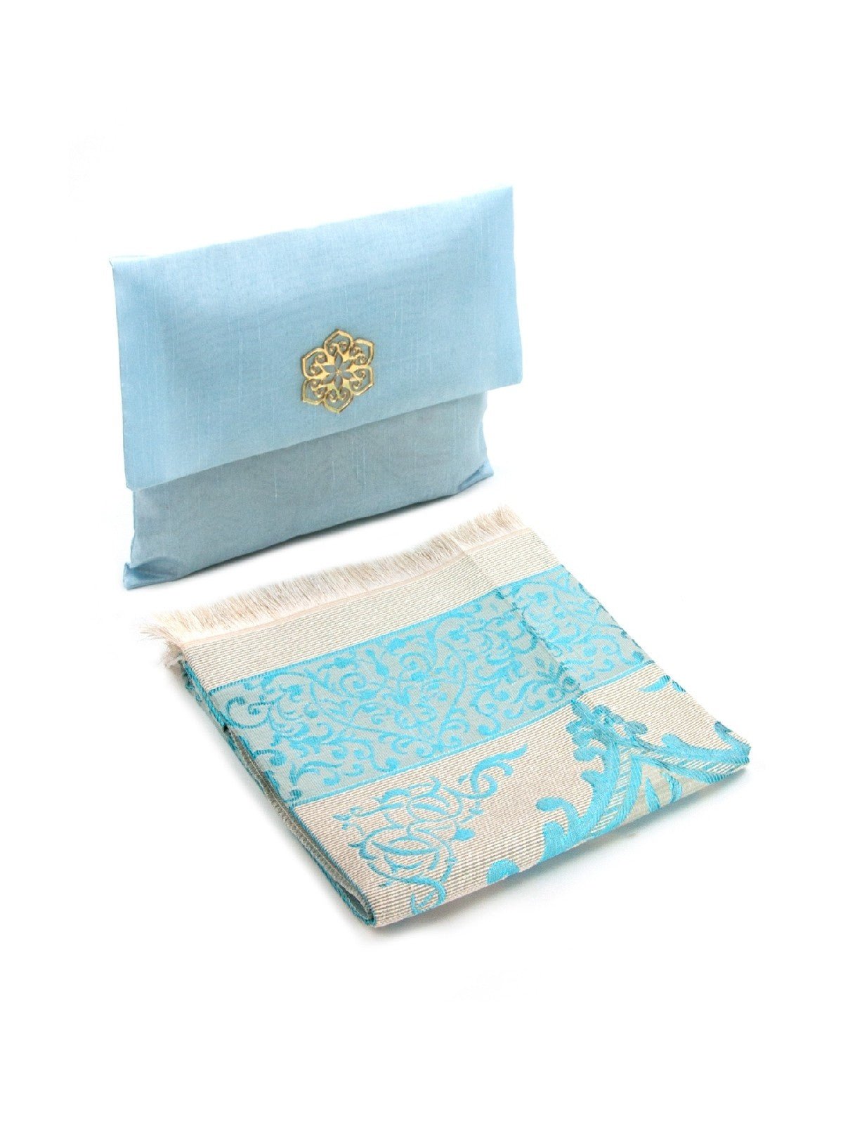 Elegant Travel Prayer Rug Set (Sajadah | Tasbih | Pouch Bag ) - Ihvan