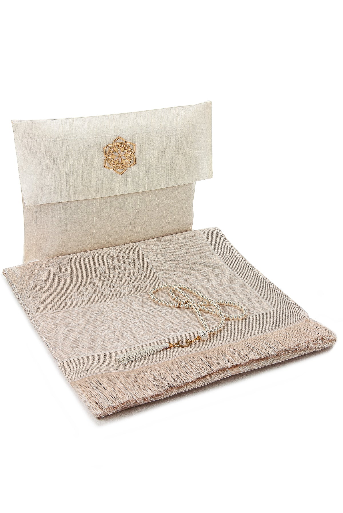 Elegant Travel Prayer Rug Set (Sajadah | Tasbih | Pouch Bag ) - Ihvan
