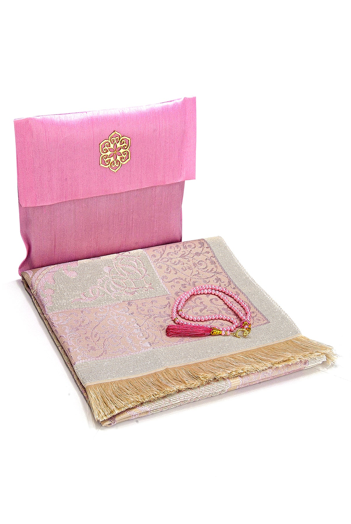 Elegant Travel Prayer Rug Set (Sajadah | Tasbih | Pouch Bag ) - Ihvan