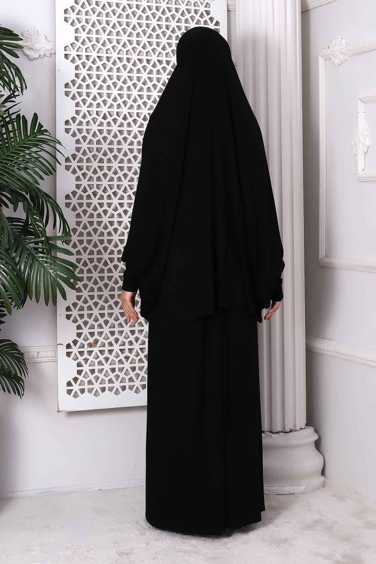 Two-Piece Muslim Prayer Dress for Women | Modest Islamic Abaya Set with Skirt and Hijab - Ihvan