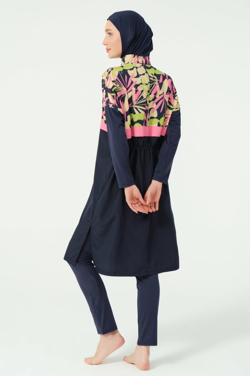 Alfasa Crop - Look Full Coverage Hijab Swimsuit 25315 - 26 - Navy Blue - ihvan