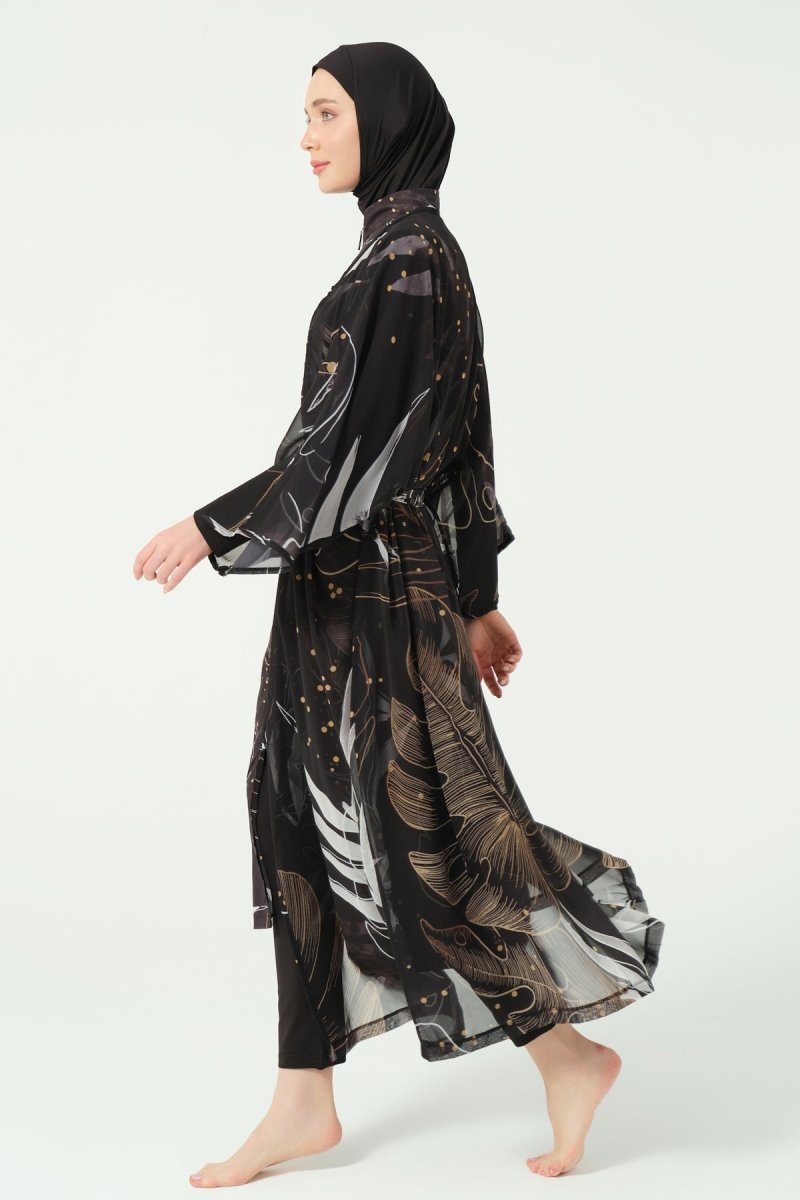 Alfasa Goldea Belted Chiffon Pareo Black 7140 - 26 - ihvan