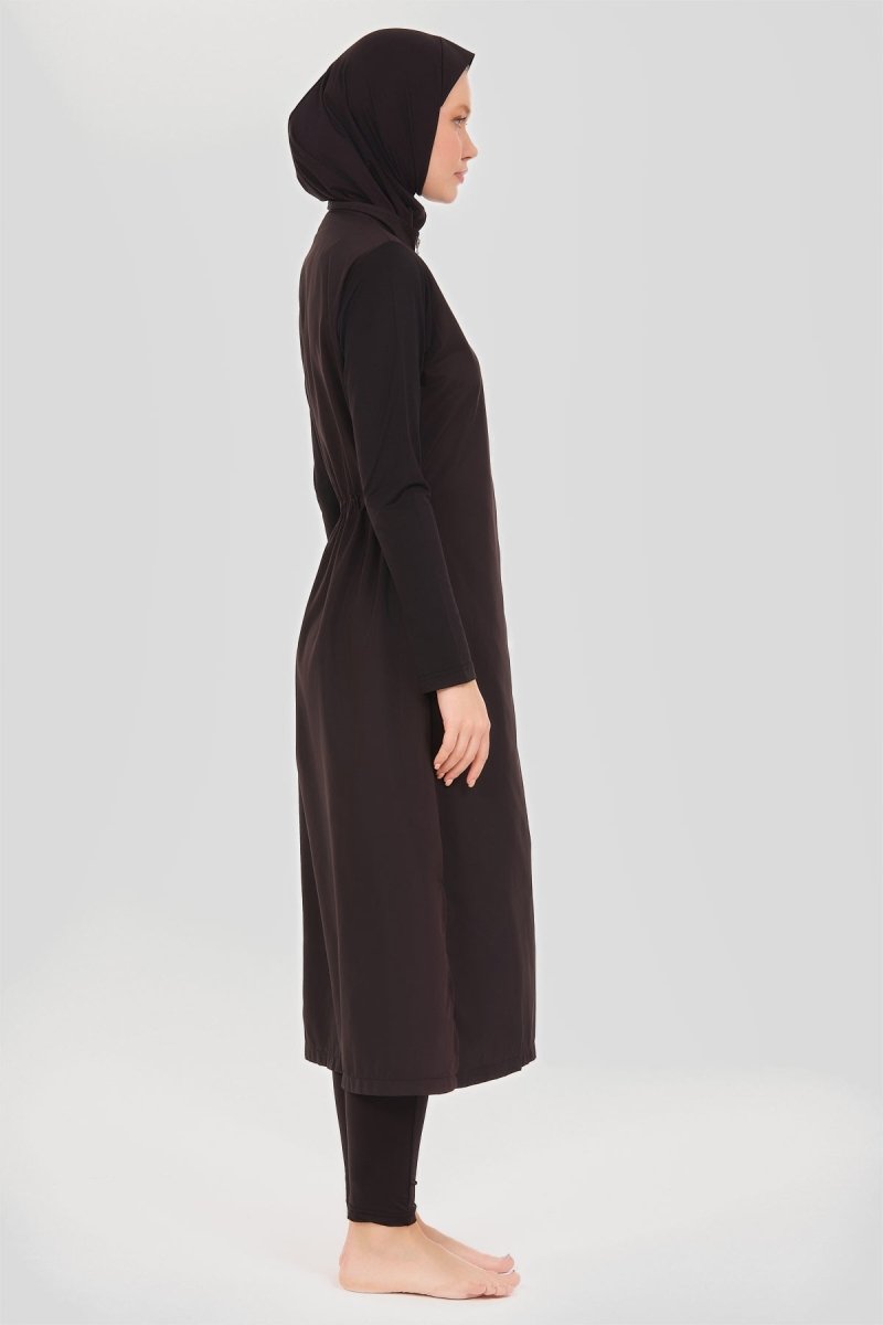 Alfasa Long Tunic Full Coverage Hijab Swimsuit 24500 Black - ihvan