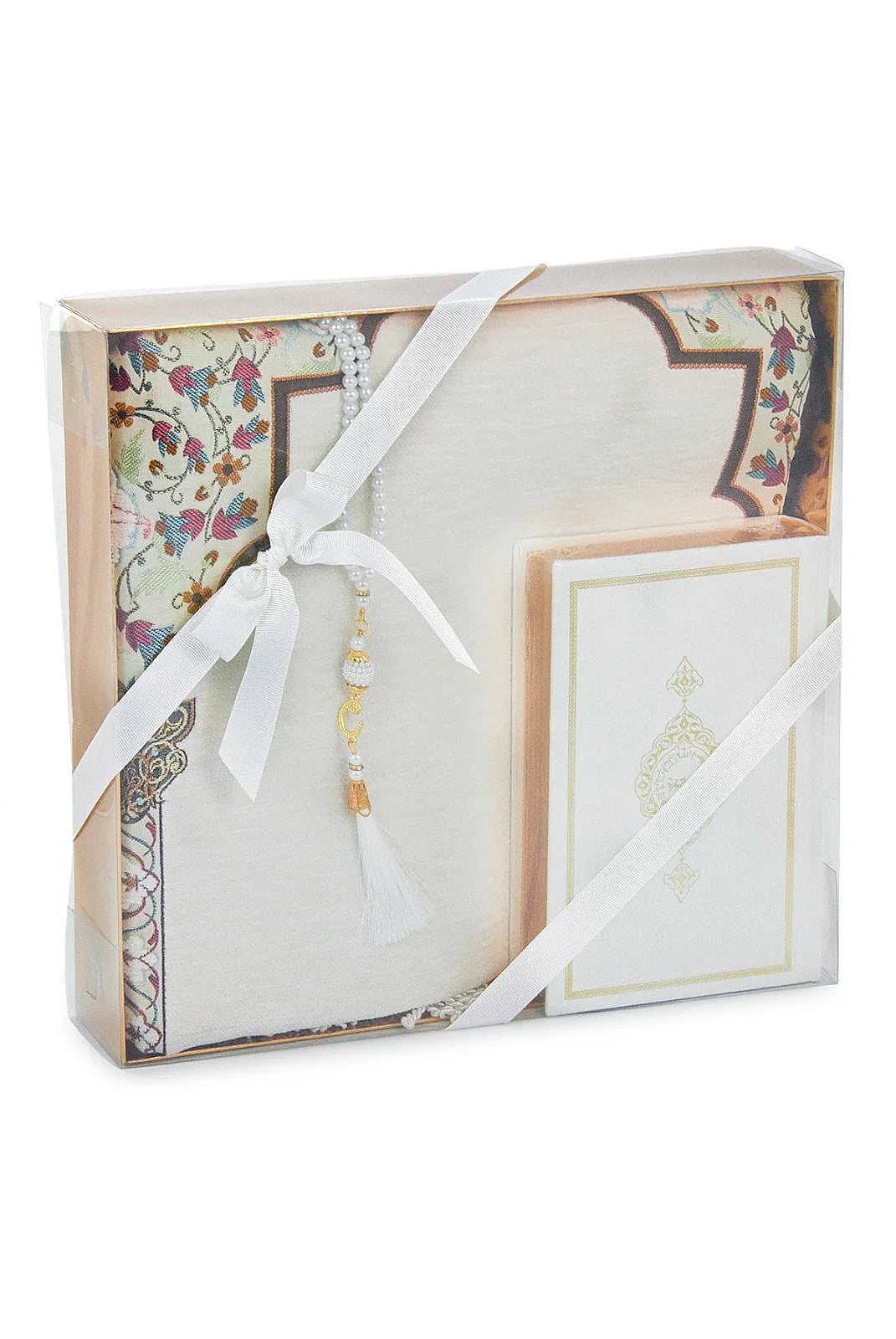Arabic Quran Islamic Gift Set with Velvet Prayer Mat, Tasbih & Gift Box