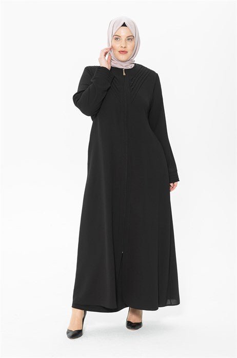 Black Ferace with Ribbed Collar 3325 - ihvan