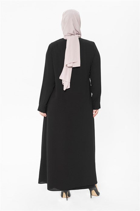 Black Ferace with Ribbed Collar 3325 - ihvan