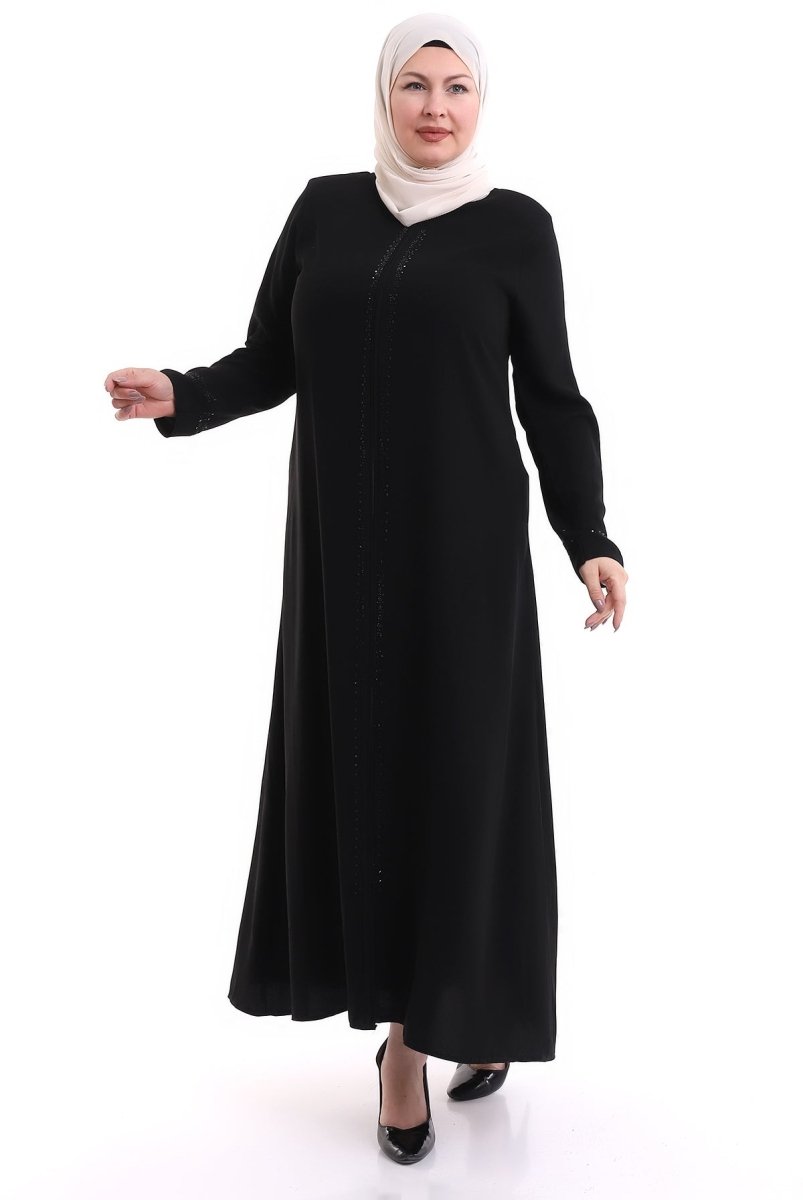 Black Rhinestone Detailed Abaya 2020-21 - ihvan