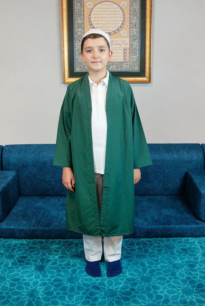 Boys’ Prayer Thobe with Bukhara Collar – Loose-Fit Poplin Jubbah - ihvan