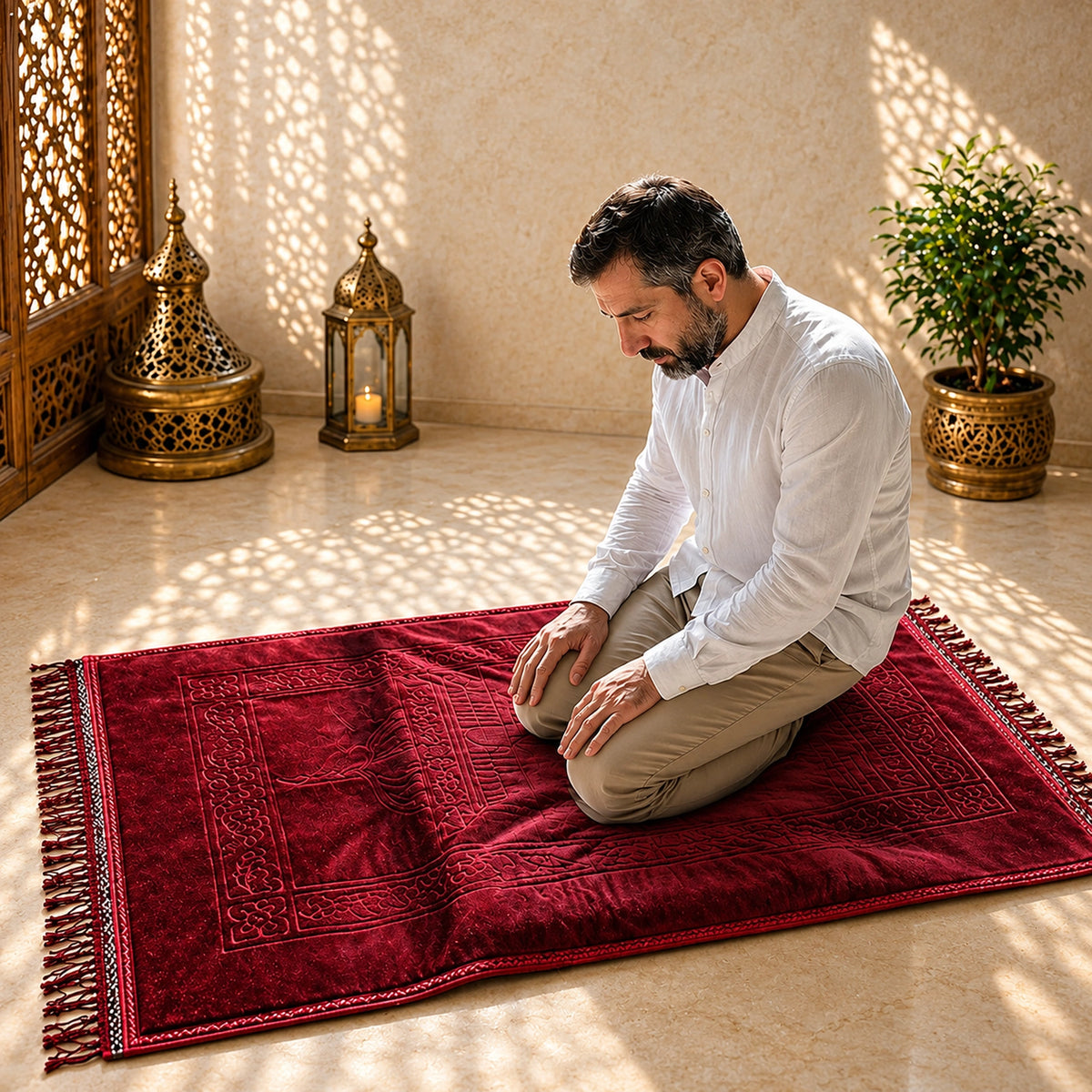 Orthopedic Padded Prayer Mat with Non-Slip Base – Soft Comfortable Sajdah Mat