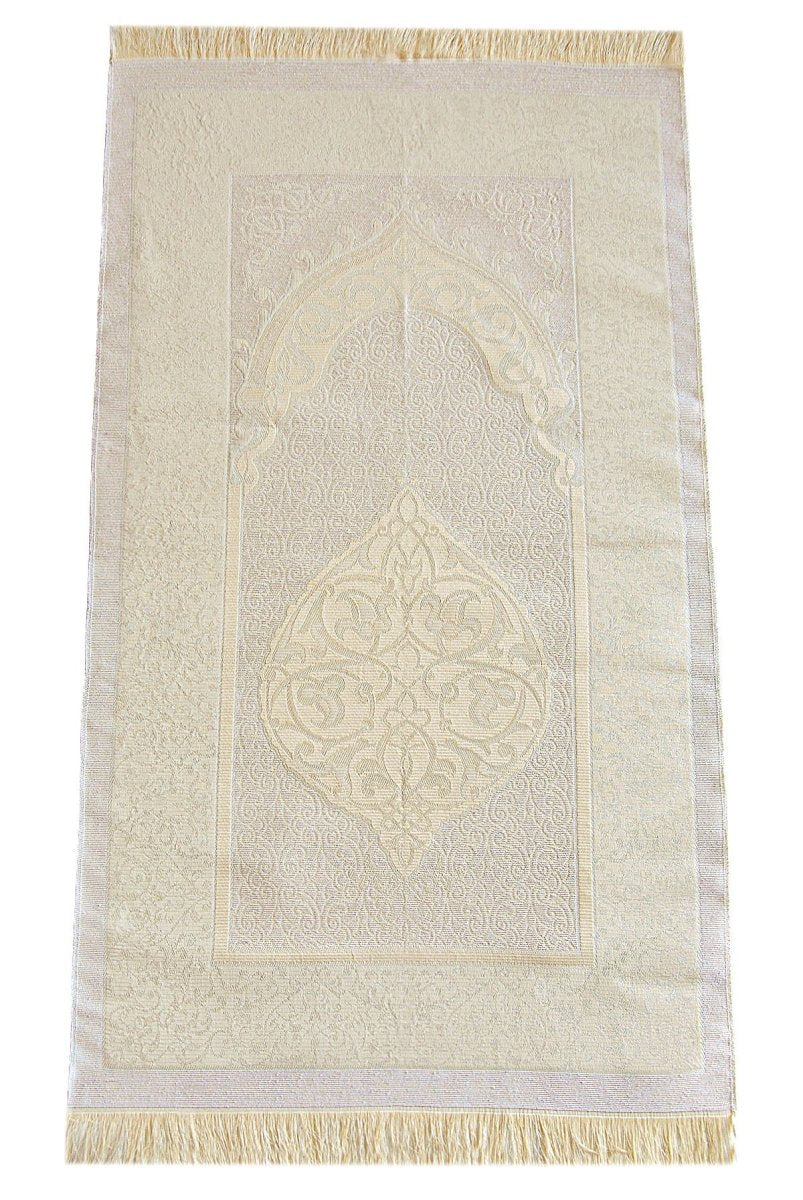 Elegant Dowry Prayer Set with Pearl Tasbeeh – Tafta Prayer Rug for Wedding Gifts - ihvan