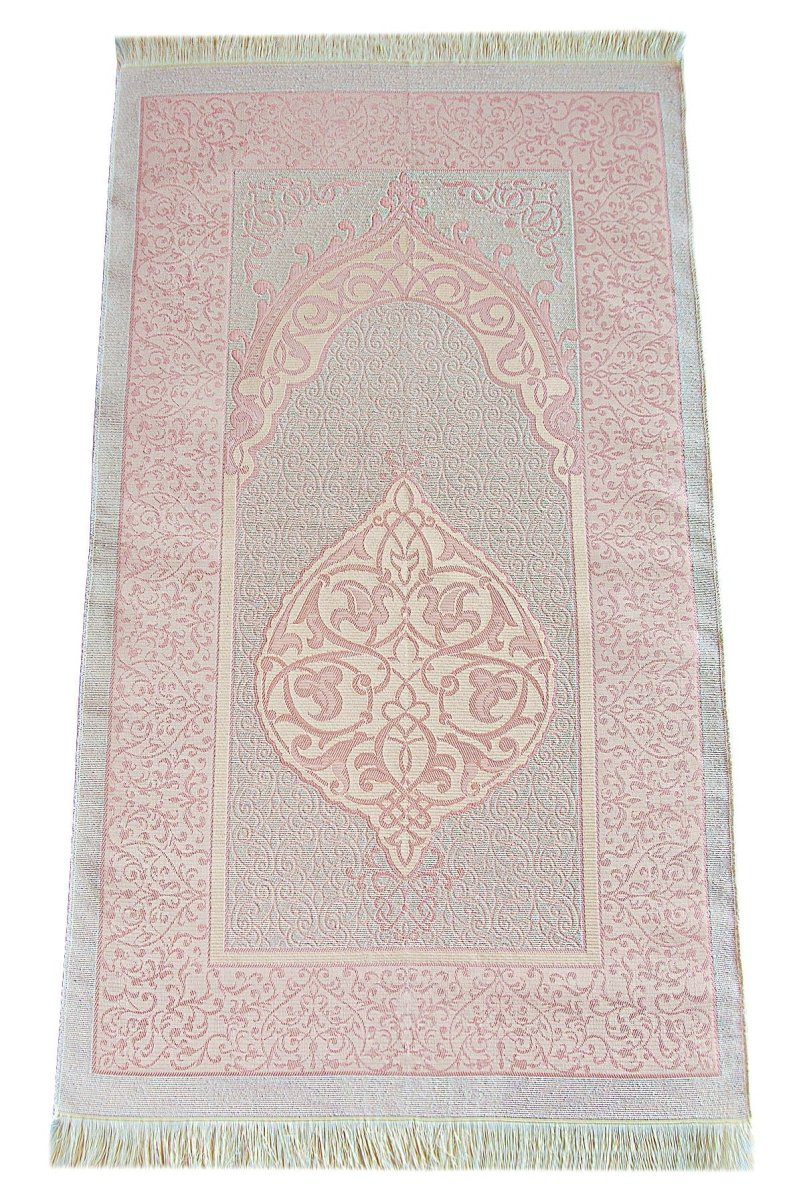 Elegant Dowry Prayer Set with Pearl Tasbeeh – Tafta Prayer Rug for Wedding Gifts - ihvan