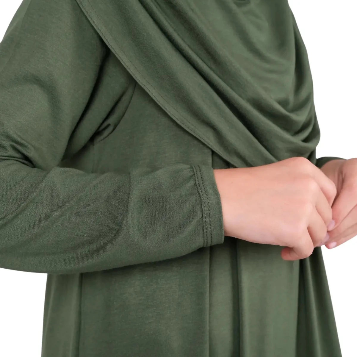 Girls’ One-Piece Prayer Dress with Attached Hijab – Age 8–12 - ihvan