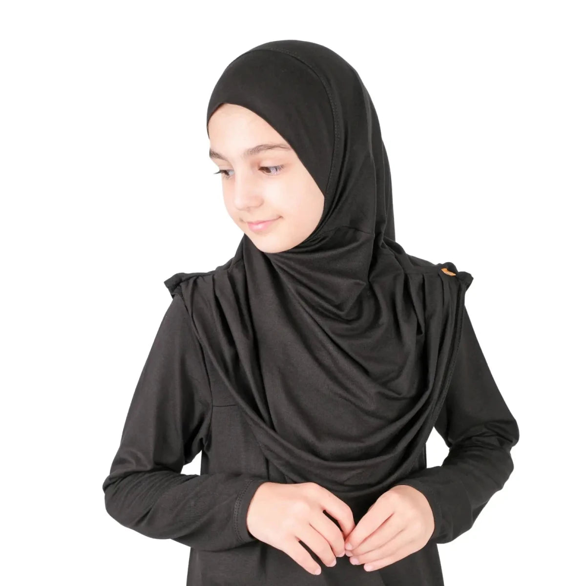 Girls’ One-Piece Prayer Dress with Attached Hijab – Age 8–12 - ihvan
