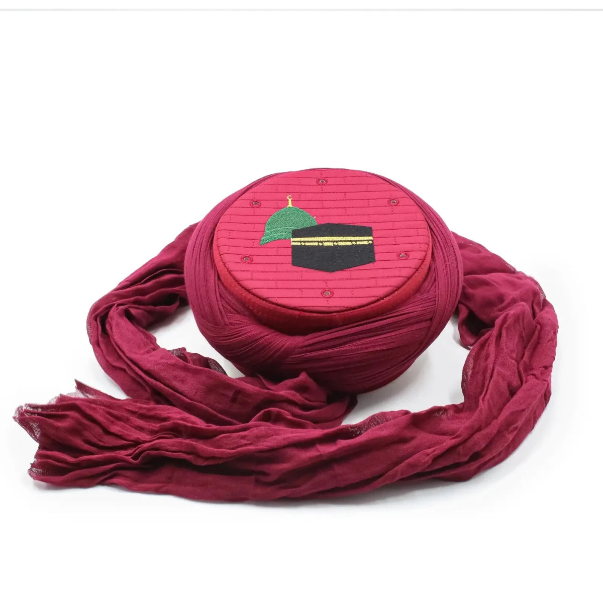 Hajj & Umrah Pre-Wrapped Islamic Turban Cap – 7 Metre Cross-Wrapped Amama - ihvan