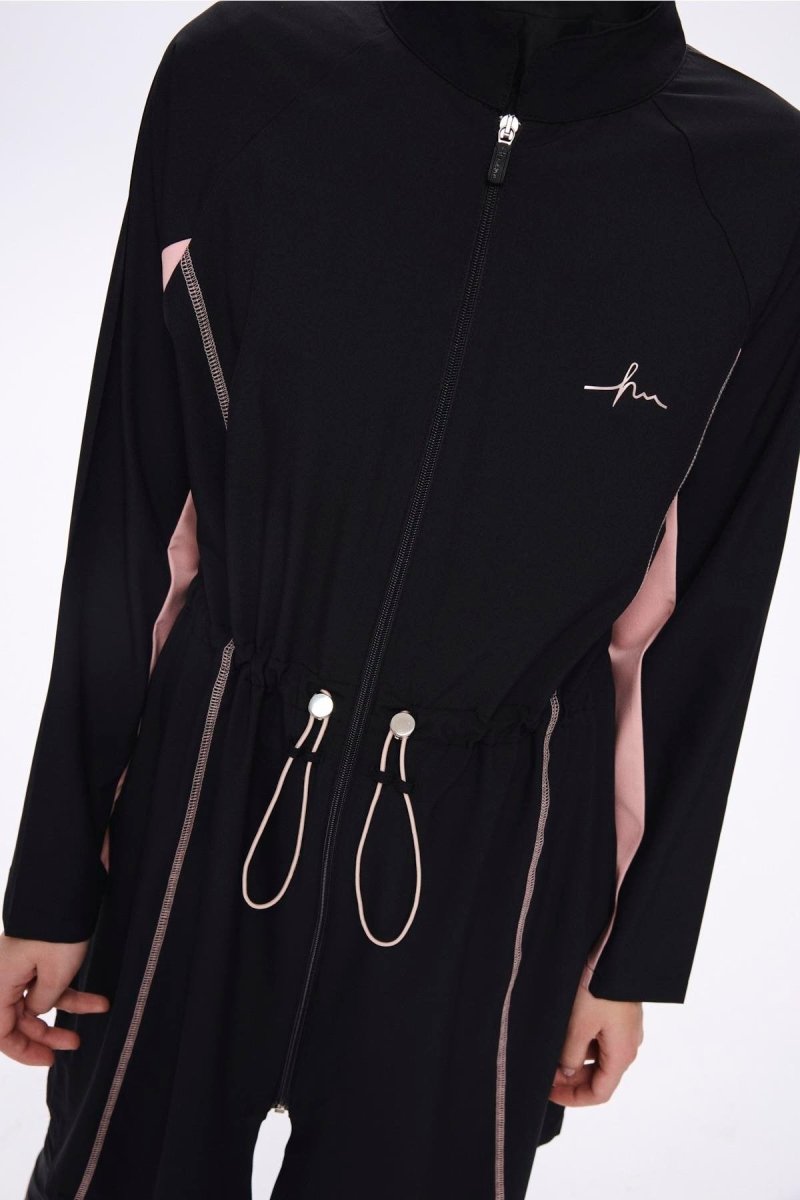 Haşema Pera Piping Detailed Black 5-Piece Full-Covered Burkini Set 5009-25 Pink - ihvan