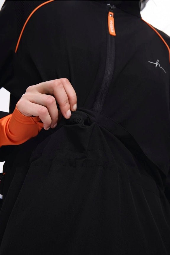 Haşema Performance Series Orange Piping 5-Piece Full-Covered Burkini Set 2019-25 Black - ihvan
