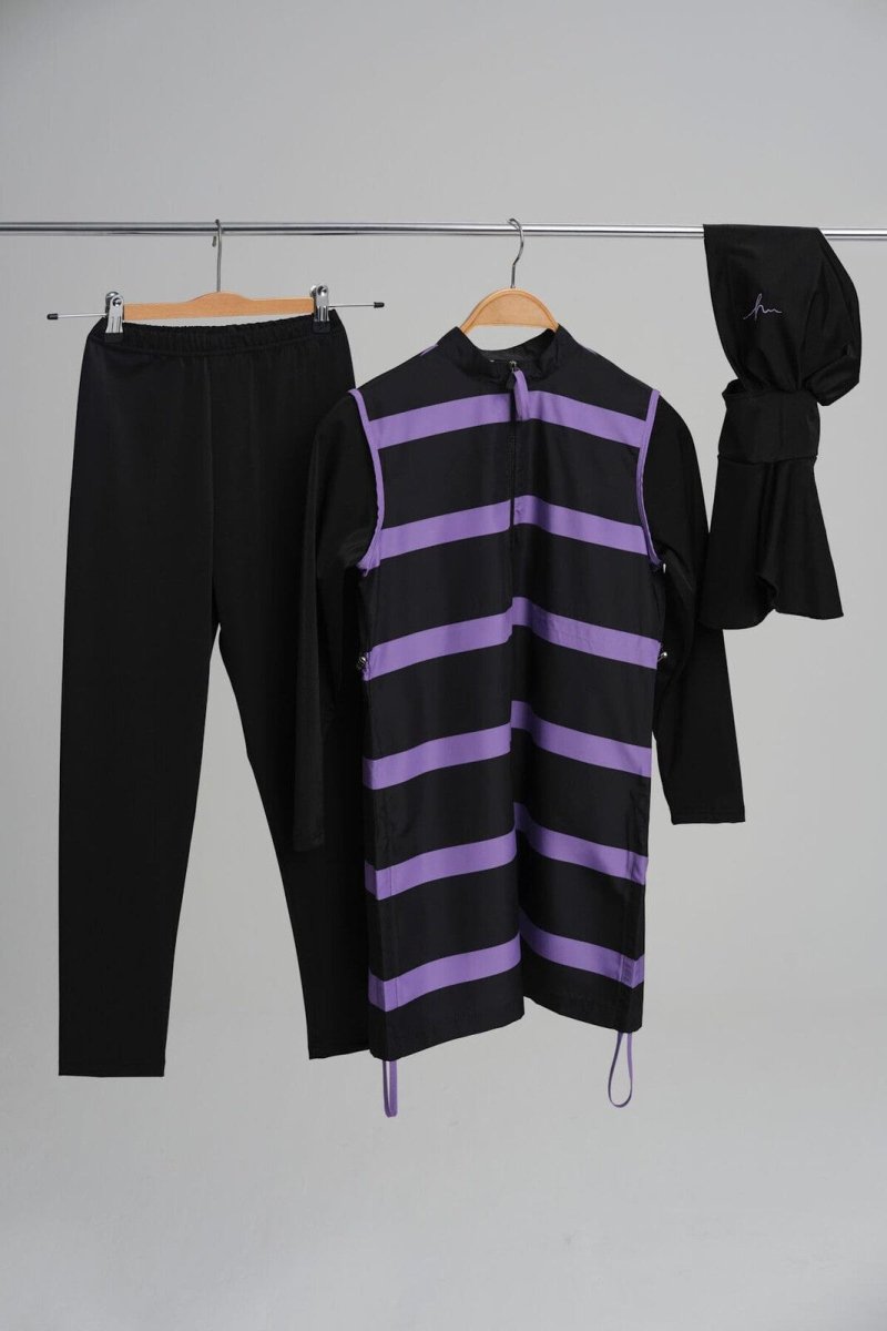 Haşema Seteney Jileli Lilac Girls' Modest Swimsuit Set HSM3040 - ihvan