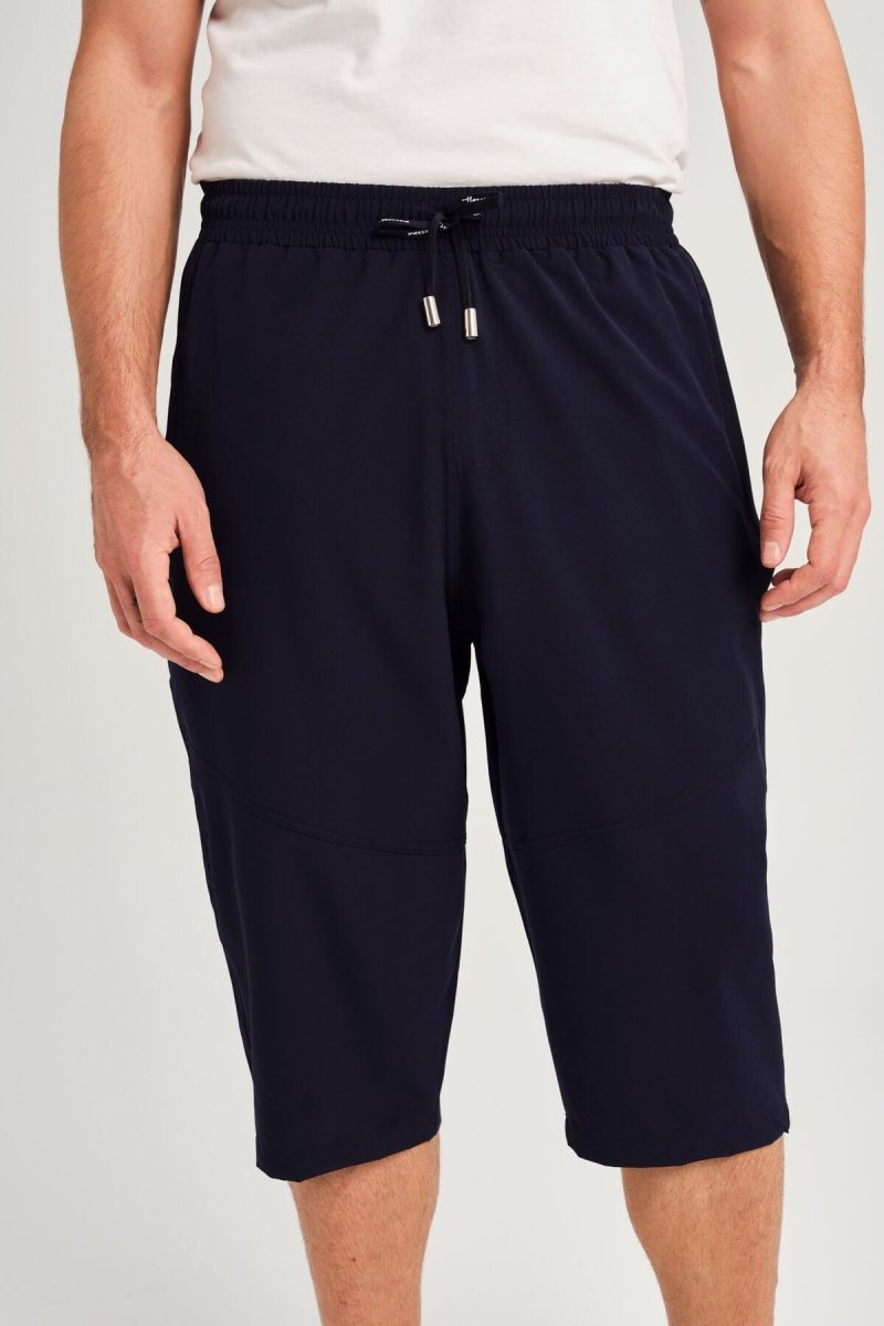 Haşema Wide Fit Plus Size Men's Long Pool and Beach Shorts HSM-3062 Navy Blue - ihvan