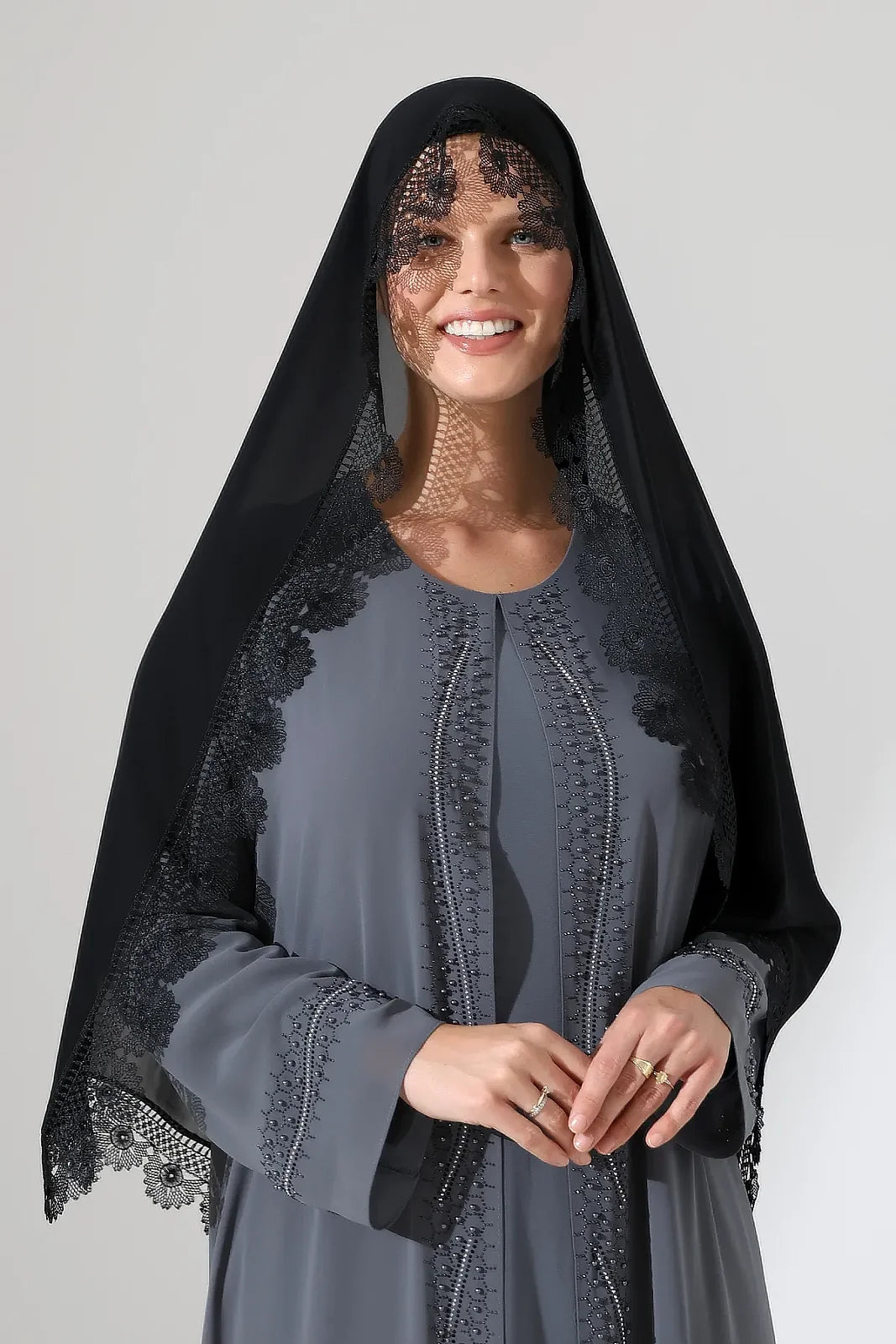 Lace Prayer Scarf with Needlework Embroidery – Demor Fabric