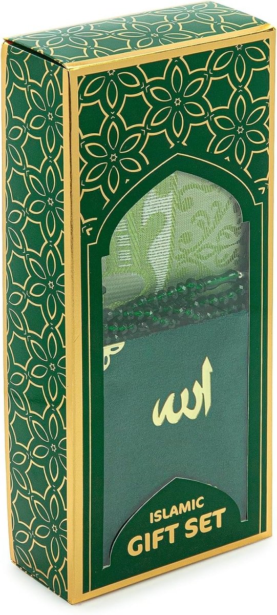 Islamic Gift Set – Taffeta Prayer Rug, Velvet Yaseen Book & Prayer Beads - ihvan
