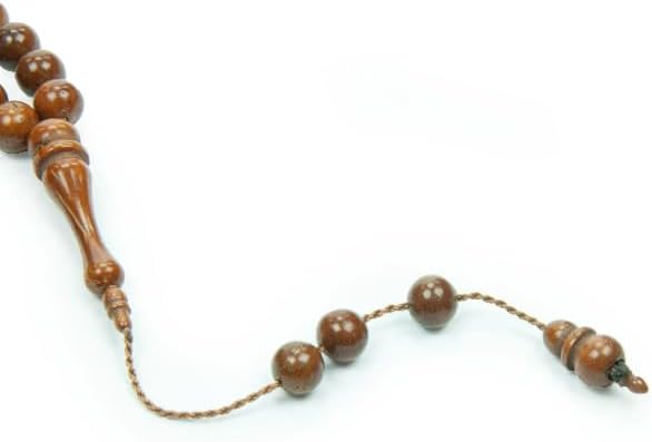 Islamic Prayer Beads – 33 Wooden Tasbih (8mm Round Cuts) for Daily Dhikr & Gifts - ihvan