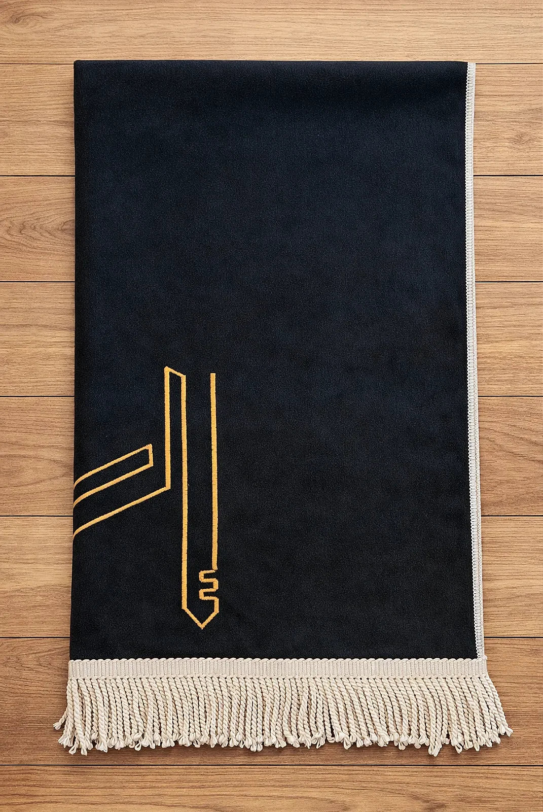 Personalized Luxury Velvet Prayer Rug with Kaaba Embroidery