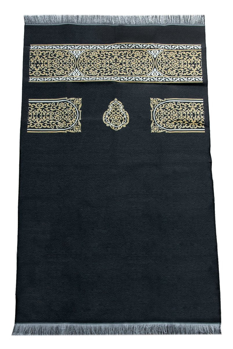 Kaaba Cover Pattern Portable Prayer Rug with Shoulder Bag – Gobelin Fabric - ihvan