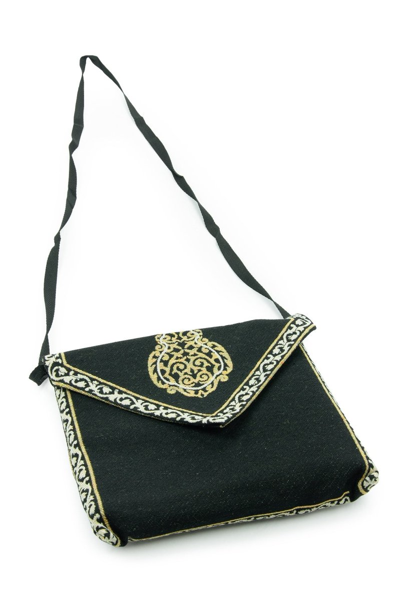 Kaaba Cover Pattern Portable Prayer Rug with Shoulder Bag – Gobelin Fabric - ihvan
