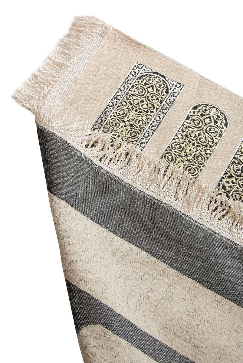 Kaaba Pattern Chenille Prayer Rug with Braided Tassels – Luxury Sajadah - ihvan