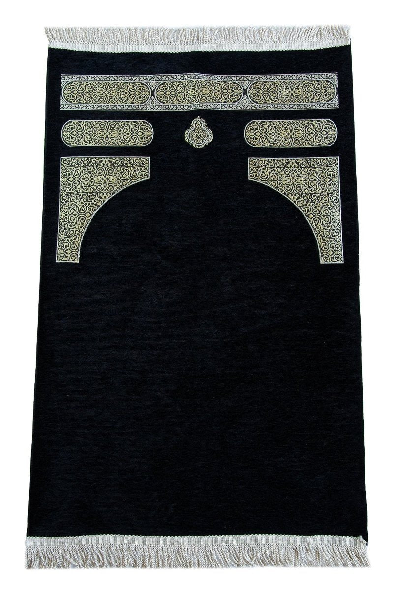 Kaaba Pattern Chenille Prayer Rug with Braided Tassels – Luxury Sajadah - ihvan
