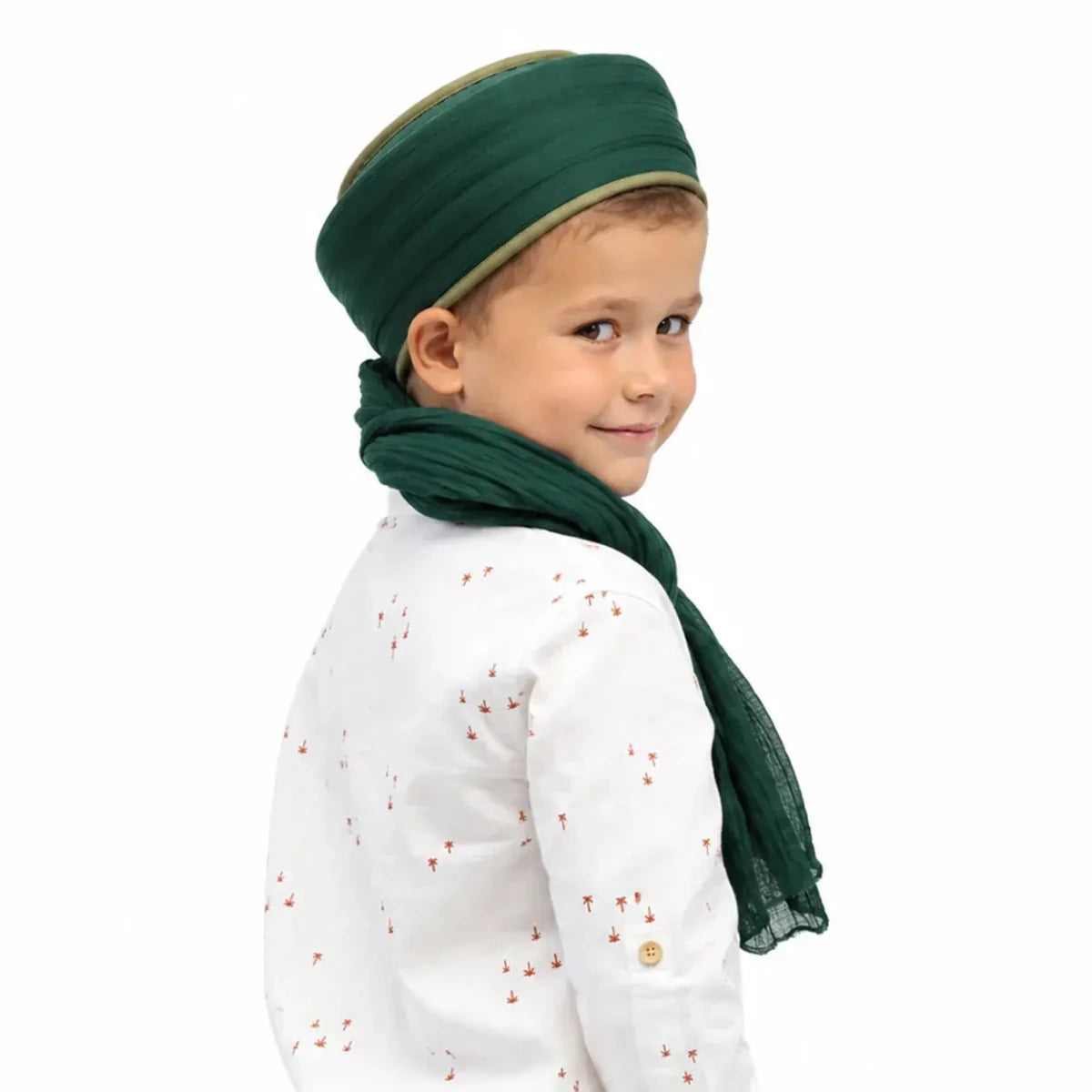 Kids Pre-Wrapped Islamic Turban Cap – 4 Metre Amama with Ventilated Kufi - ihvan