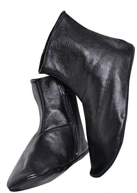 Sheepskin Leather Khuff Socks – Lined Zippered Wudu Socks with Ankle Button
