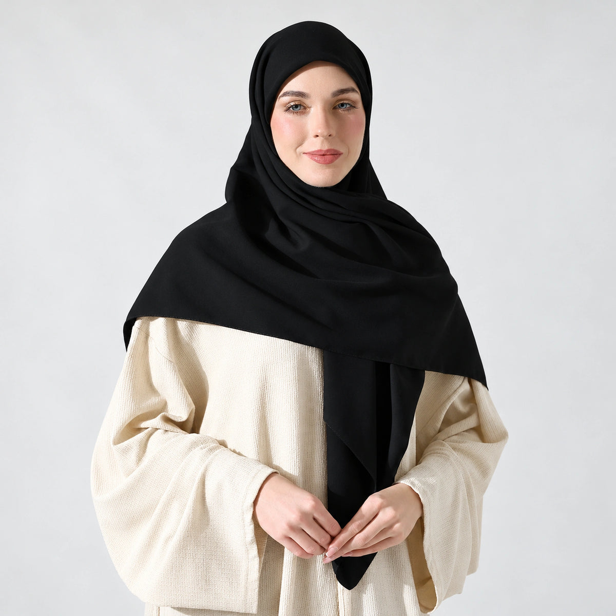 Large Crepe Hijab Scarf – Square Modest Headscarf