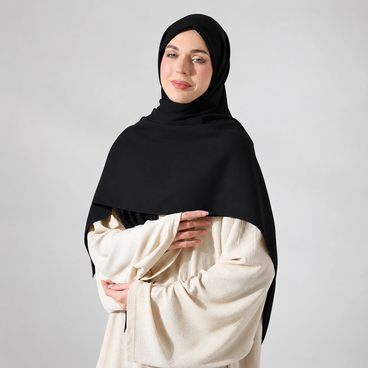 Large Crepe Hijab Scarf – Square Modest Headscarf
