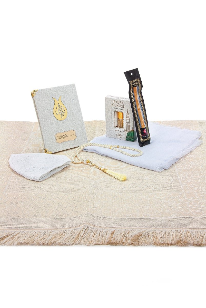 Luxury Dowry Islamic Gift Set – Velvet Yasin Book, Prayer Rug, Tasbeeh & Groom Bride Essentials - ihvan