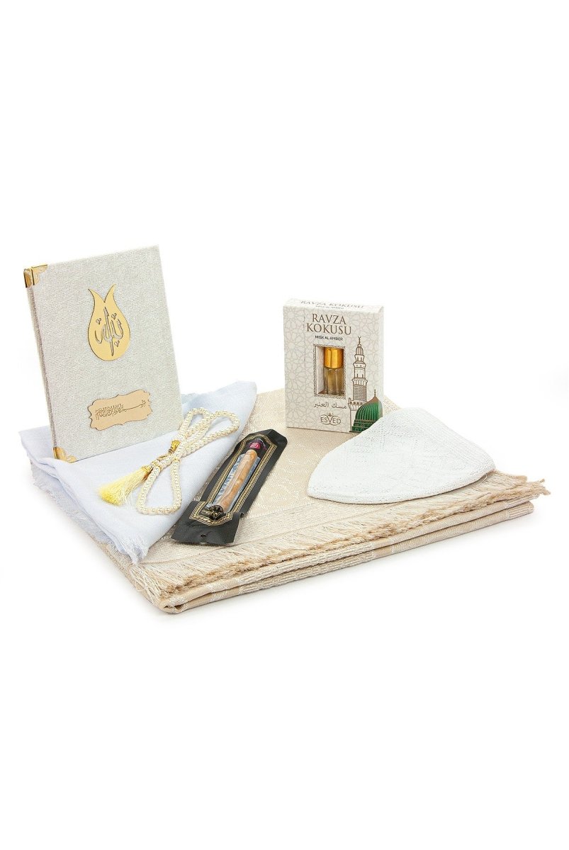 Luxury Dowry Islamic Gift Set – Velvet Yasin Book, Prayer Rug, Tasbeeh & Groom Bride Essentials - ihvan