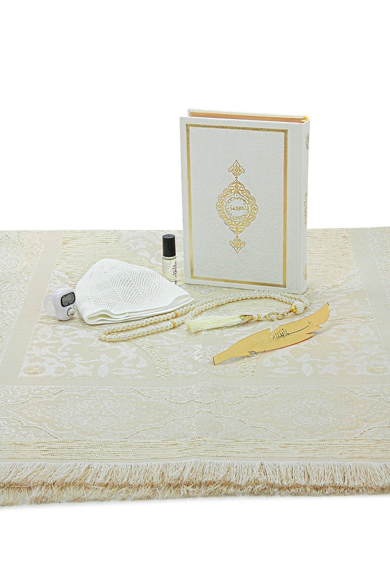 Luxury Dowry Quran Set with Prayer Rug, Digital Zikr Counter, and Tasbeeh – Groom’s Set - ihvan