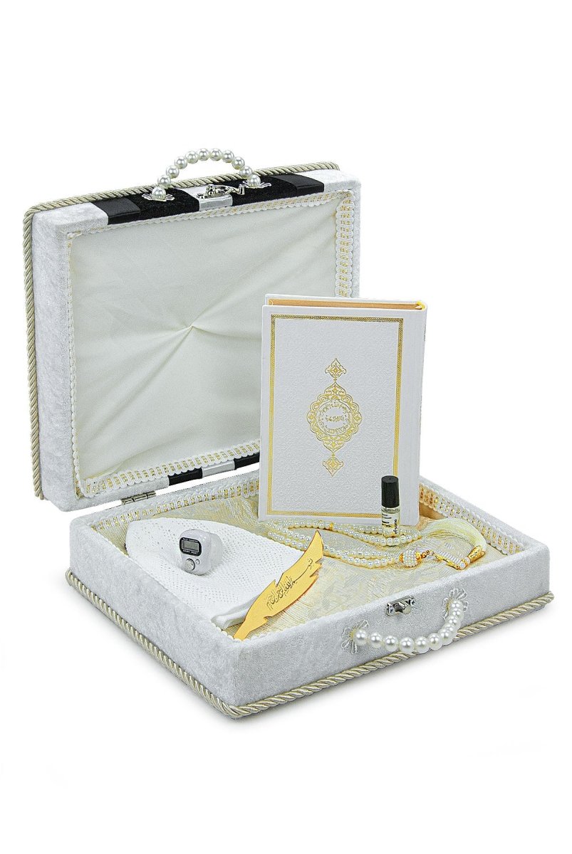 Luxury Dowry Quran Set with Prayer Rug, Digital Zikr Counter, and Tasbeeh – Groom’s Set - ihvan