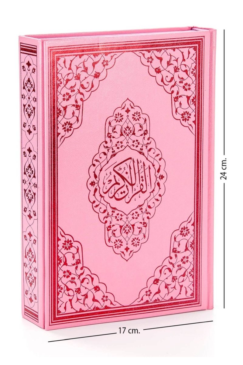 Luxury Pink Quran – Medium Size with Arabic Script, Computer - Printed, Rose Design - ihvan