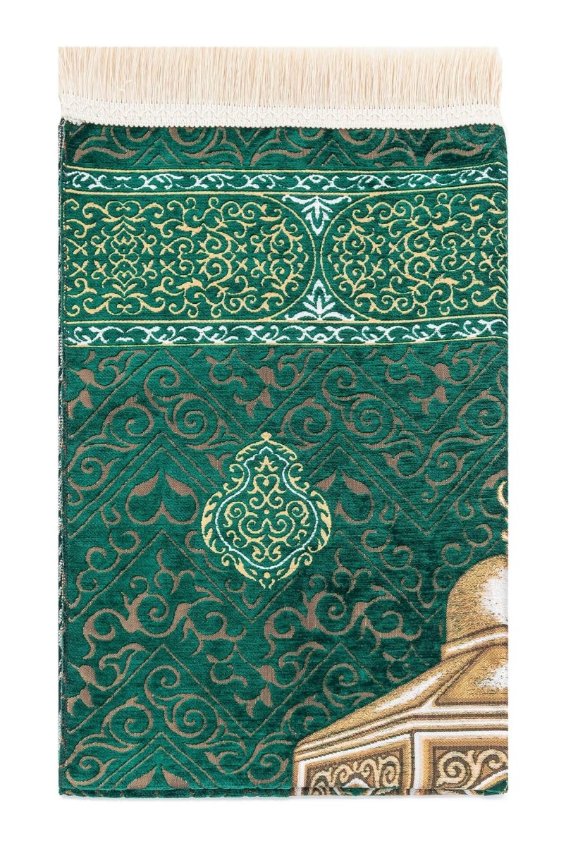 Maqam Ibrahim Model Ultra Luxury Chenille Prayer Rug - ihvan