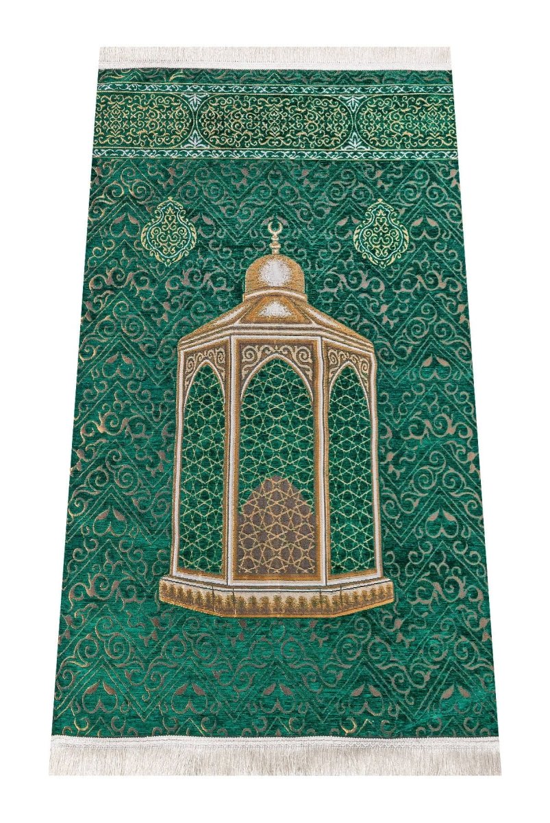 Maqam Ibrahim Model Ultra Luxury Chenille Prayer Rug - ihvan
